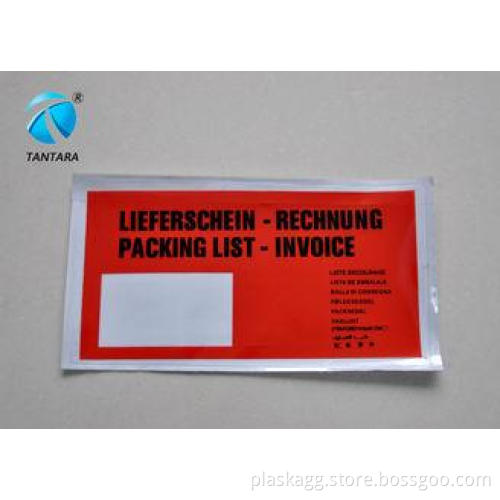 Self Adhesive packing list envelope for slips , invoices ,